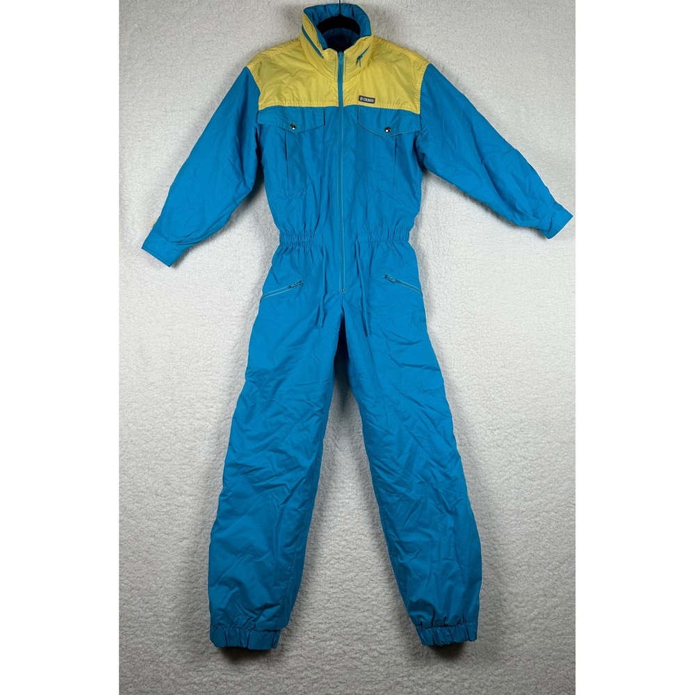 Vtg Colmar Sportswear Made in Italy Womens Size 36 Blue Yellow Snow Jumpsuit 90s